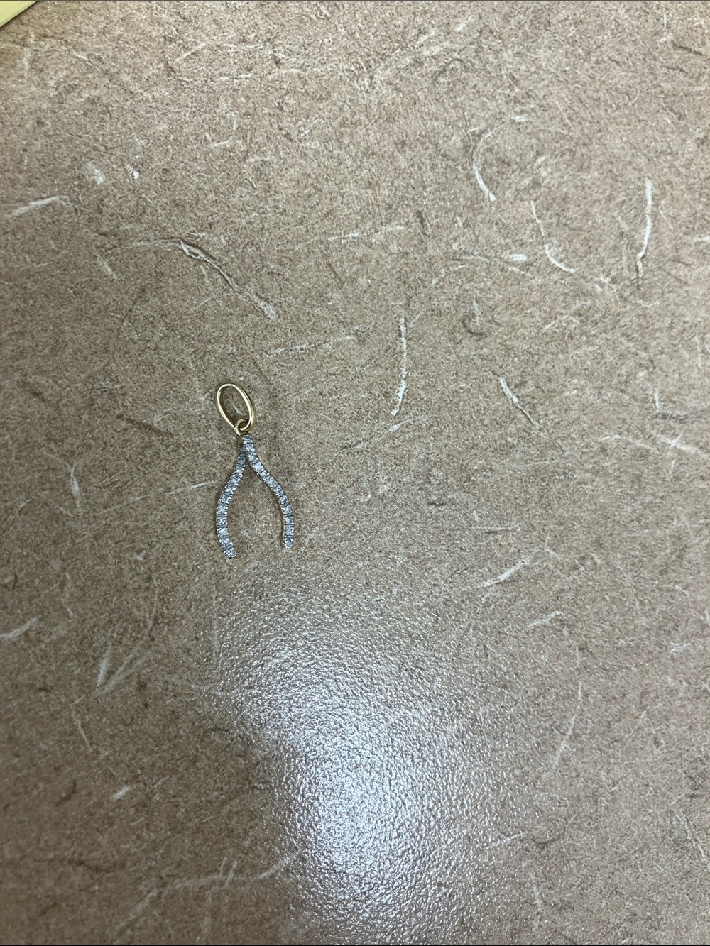 14k Gold and diamond Wishbone Pendant - Women Jewelry